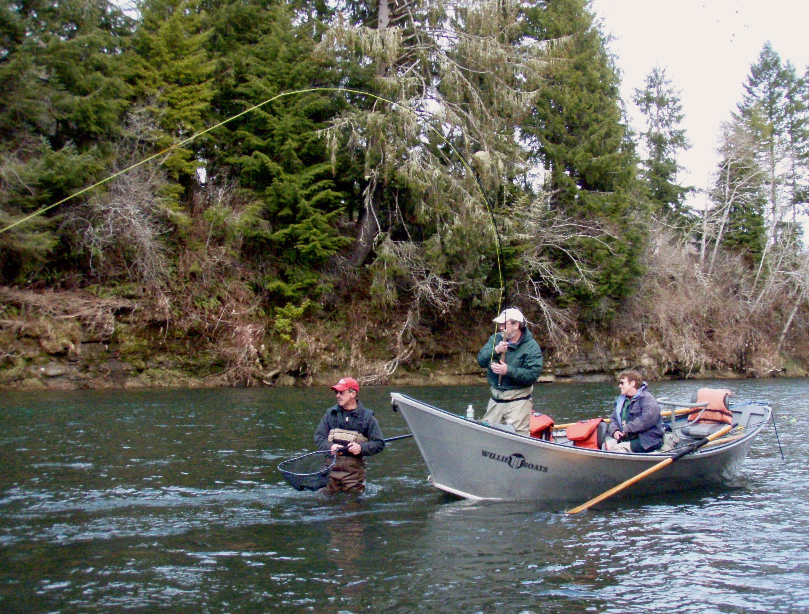 Steve Severson battles a Siletz River steelhead.