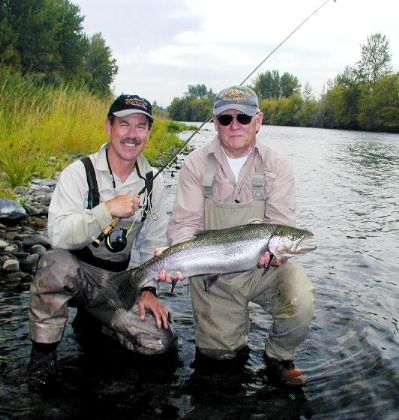 Client Chuck Frank, summer steelhead / trout and steelhead fly fishing / McKenzie River fly fishing guide